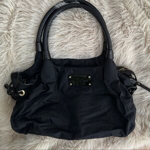 Black Stevie kate spadw Shoulder Bag with Metal Hardware